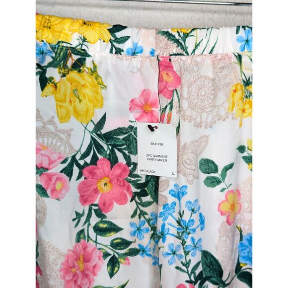 NWT BETSEY JOHNSON Tank Culotte Pants Pajama Set Sz L Floral Print Flowy Boho - Picture 13 of 13